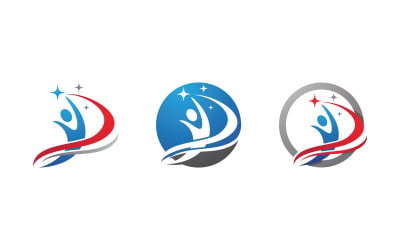 Healthy life Human fit sport logo sign illustration v.309