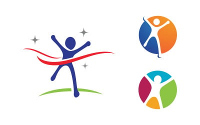 Healthy life Human fit sport logo sign illustration v.311