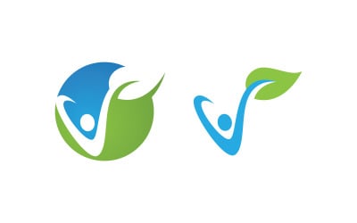 Healthy life Human fit sport logo sign illustration v.313