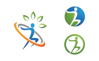 Healthy life Human fit sport logo sign illustration v.316