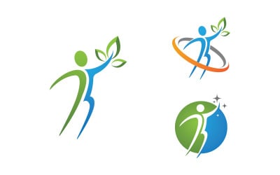 Healthy life Human fit sport logo sign illustration v.318