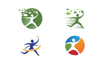 Healthy life Human fit sport logo sign illustration v.321