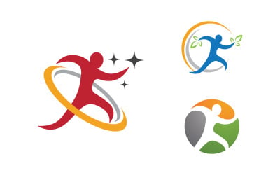 Healthy life Human fit sport logo sign illustration v.326