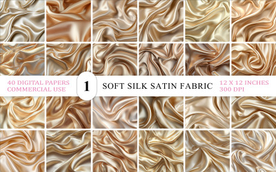 Luxury Satin Fabric Background Bundle | Realistic Champagne Silk Folds &amp;amp; Texture | Soft silk