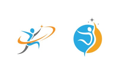Zdravý život lidský fit sport logo znamení ilustrace v.347