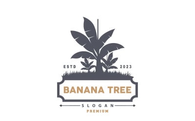 Banana Tree Logo Silhouette Design V1