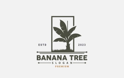 Banana Tree Logo Silhouette Design V2