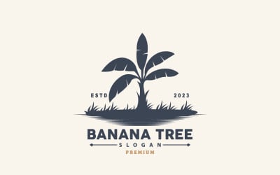 Banana Tree Logo Silhouette Design V3