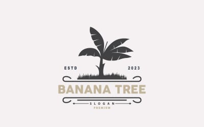 Banana Tree Logo Silhouette Design V5