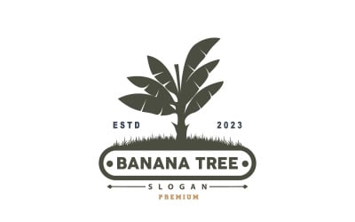 Banana Tree Logo Silhouette Design V7