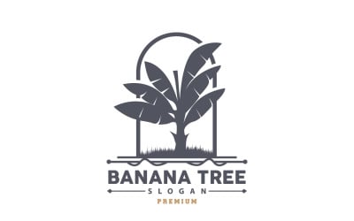 Banana Tree Logo Silhouette Design V8