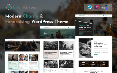 BrightGivers – Modern Charity &amp;amp; Fundraising WordPress Theme