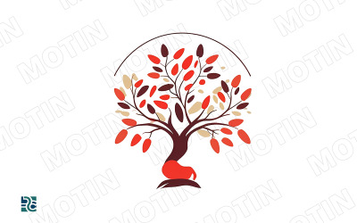 Colorful tree design with vibrant leaves