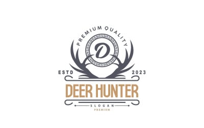 Deer Hunter Logo Forest Animal Design V4