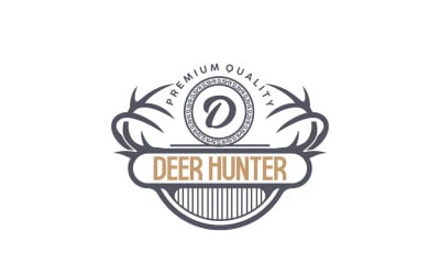 Deer Hunter Logo Forest Animal Design V7