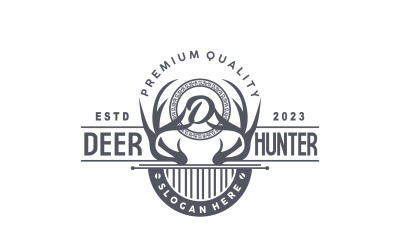 Deer Hunter Logo Forest Animal Design V8
