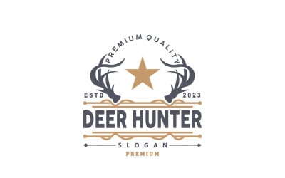 Deer Hunter Logo Forest Animal Design V9