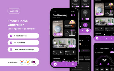 Nexora — Futuristická UI sada pro aplikaci pro chytrou domácnost