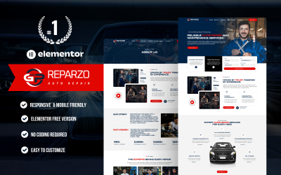 Reparzo – 汽车修理 WordPress Elementor 模板套件