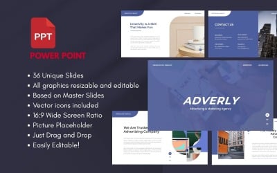ADVERLY Advertising &amp;amp; marketing Agency PowerPoint Template