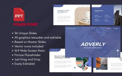 ADVERLY Reklam- och marknadsföringsbyrå PowerPoint-mall