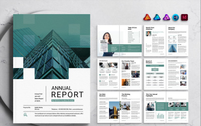 Annual Report Template for InDesign, MS Word, Affinity Suites