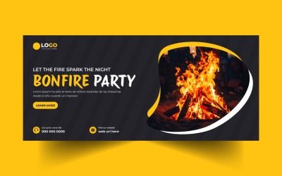 Bonfire Party Social Media Cover Banner Template