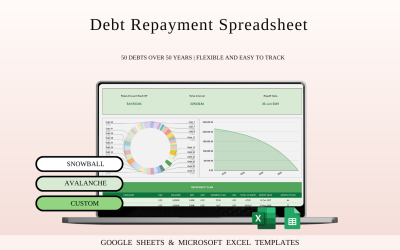 Debt Repayment Tracker | Snowball, Avalanche, Custom Order