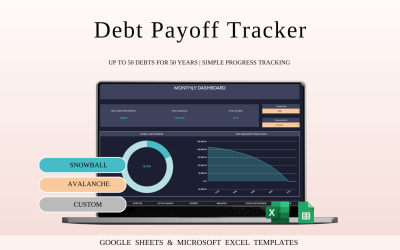 Feuille de calcul pour le suivi du remboursement des dettes | Planificateur de remboursement des dettes dans Excel et Google Sheets