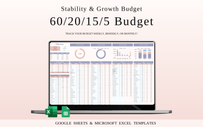 60/20/15/5 预算电子表格模板 | Excel 和 Google 表格