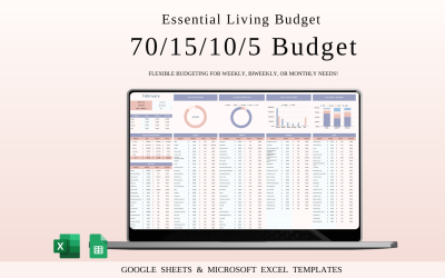 70/15/10/5 Budget Spreadsheet Sjabloon | Excel en Google Sheets