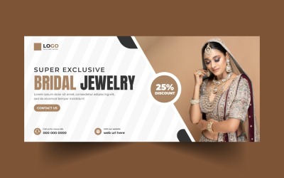 Modello di banner per copertina social media di gioielli da sposa esclusivi
