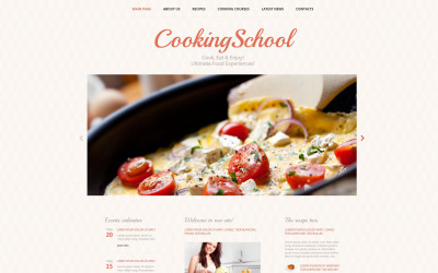 Modello di sito Web di abilità culinarie