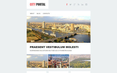 Modelo de boletim informativo responsivo do portal da cidade