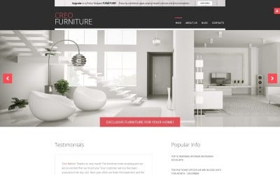 Modelo Joomla grátis para interiores e móveis