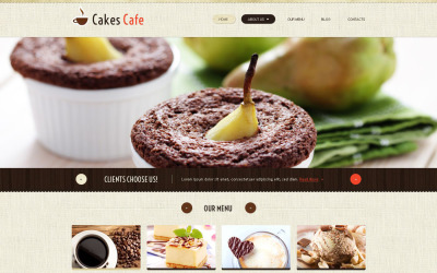 Plantilla de sitio web adaptable de Cafe