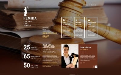 Plantilla de sitio web adaptable para bufetes de abogados