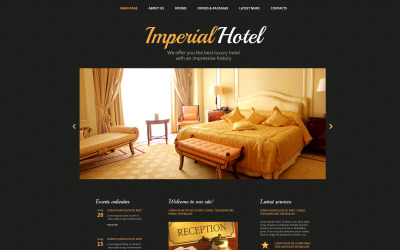 Plantilla web para sitio web de alojamiento de hotel