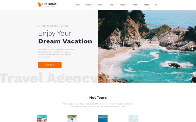 Responsive Hot Deals - Travel Agency Clean Multipage HTML Website Template Web Sitesi #52960