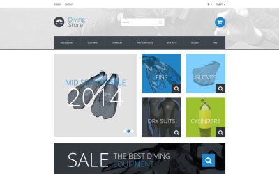 Reszponzív Scuba Diving Kit PrestaShop sablon 52902