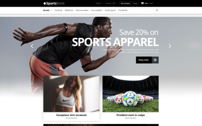 Spor Giyim Ekipmanları PrestaShop Teması