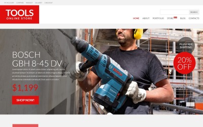 Thème WooCommerce adaptatif pour site d'outils et d'équipement #52954
