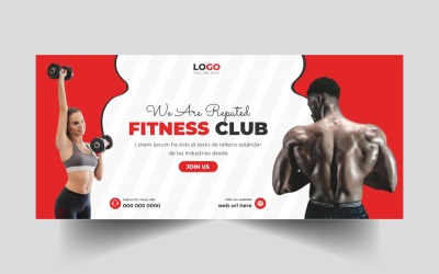 Fitness Club Social Media Cover Banner Template