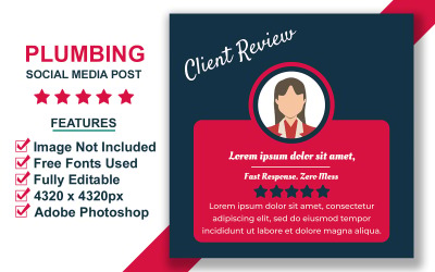 Professional Testimonial Social Media Post PSD Templates for Client Reviews and Feedback Promotion
