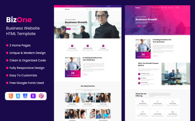 BizOne - HTML šablona firemních webových stránek