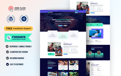 Fixovate – Mobile Repair Services WordPress Elementor Template Kit