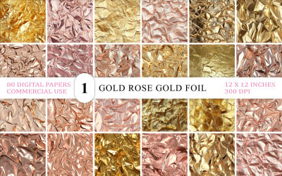 Luxury Foil Background Pack | Crinkled Gold &amp;amp; Rose Gold Textures | Seamless Gold &amp;amp; Rose Foil