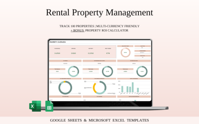 Rental Property Management Spreadsheet Template | Excel and Google Sheets