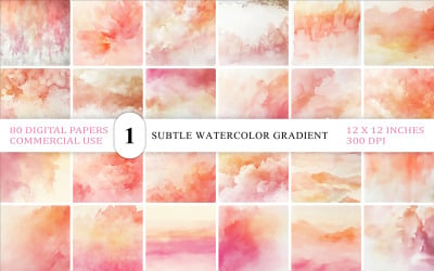 Soft Watercolor Gradient Papers | Subtle Watercolor Gradient Backgrounds | Pastel Watercolor