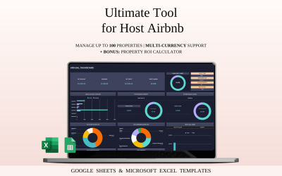 Ultimate Tool for Host Airbnb | Income &amp;amp; Expense Tracker Template for Google Sheets and Excel